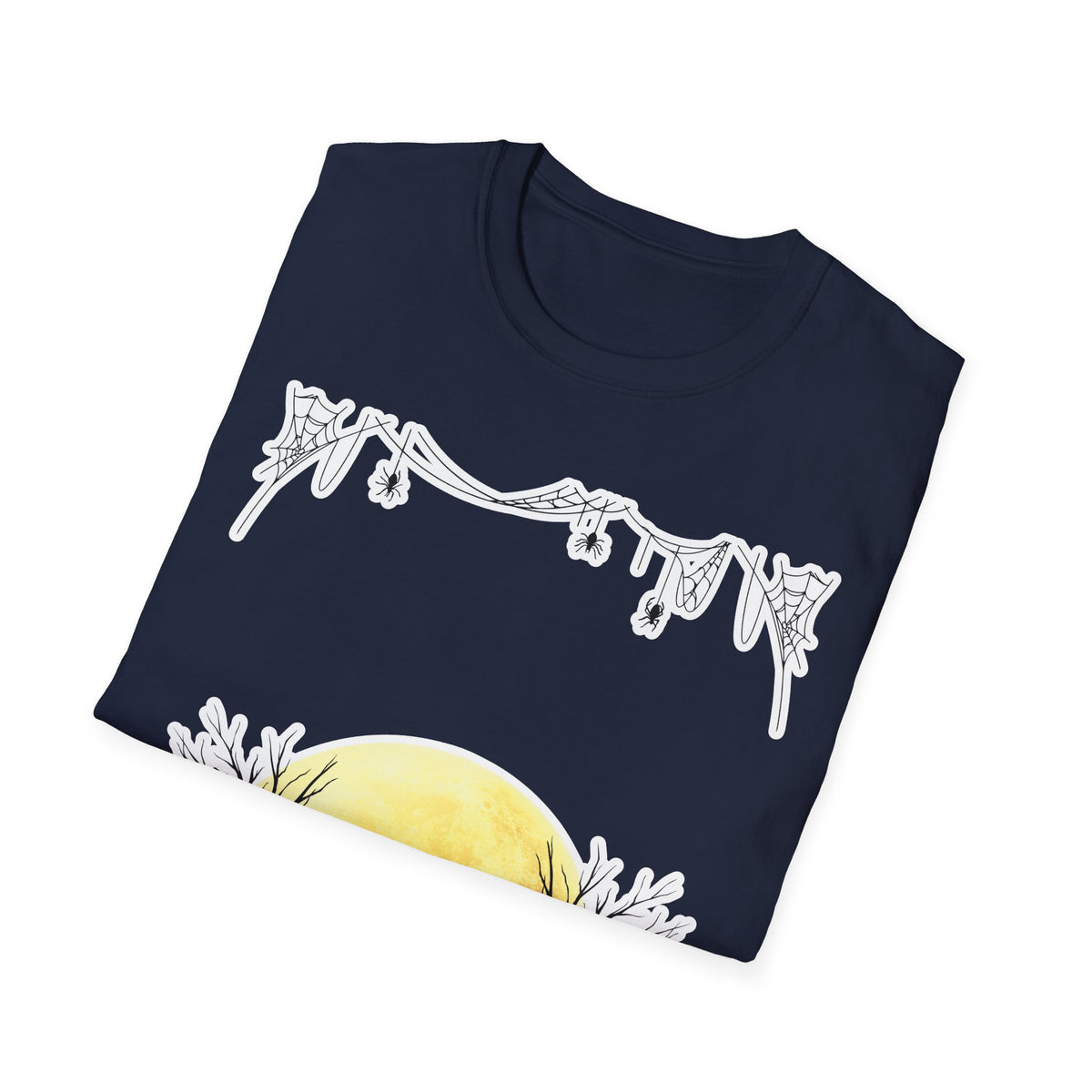 Halloween Moon Silhouette T-Shirt — Spooky Graveyard Pumpkin Scene