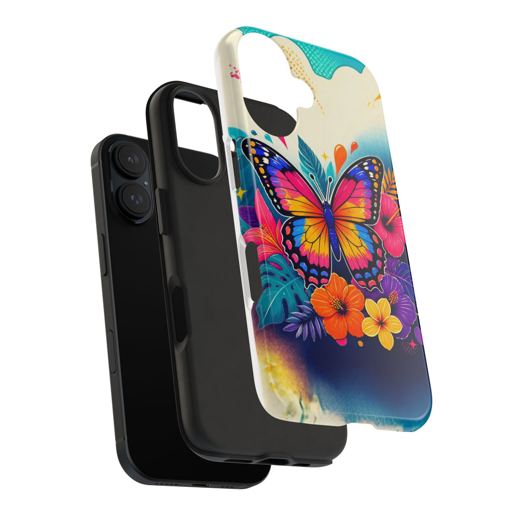 Butterfly Floral Tough Phone Case — Colorful Protective Phone Cover