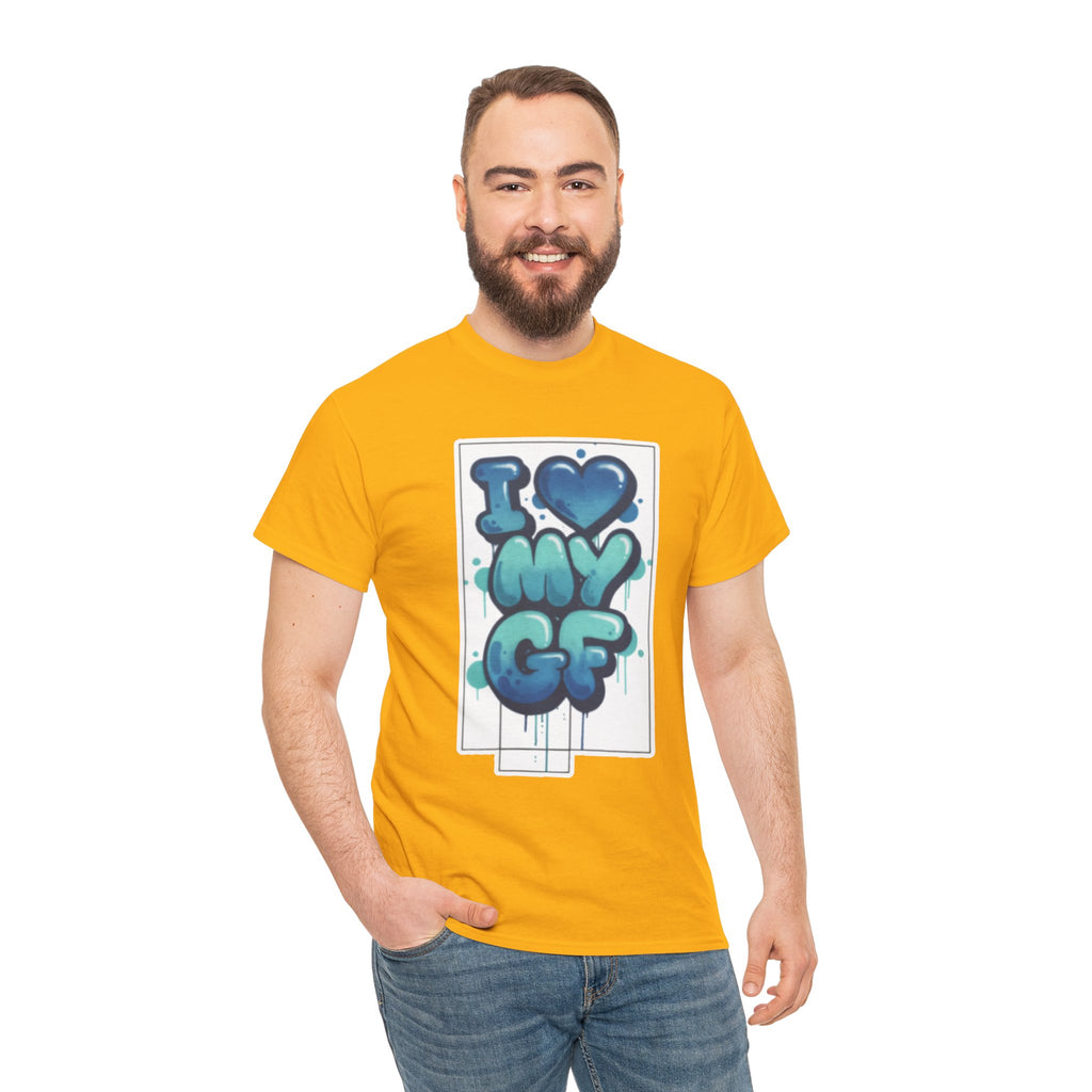 I LOVE My GF T-Shirt — Cute Blue Graffiti Love Tee for Girlfriend Gifts