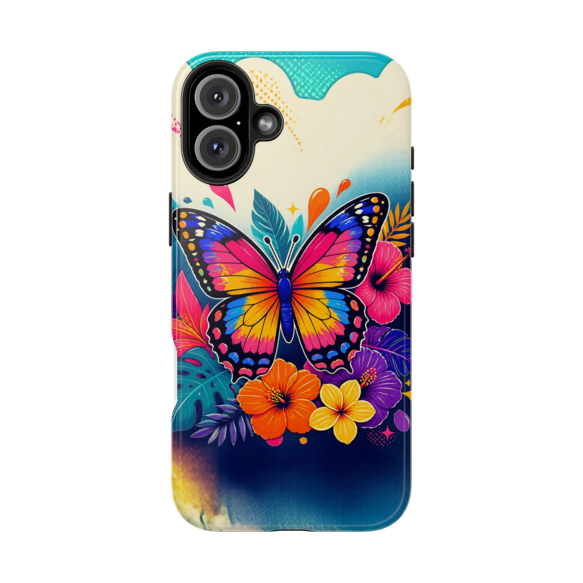 Butterfly Floral Tough Phone Case — Colorful Protective Phone Cover