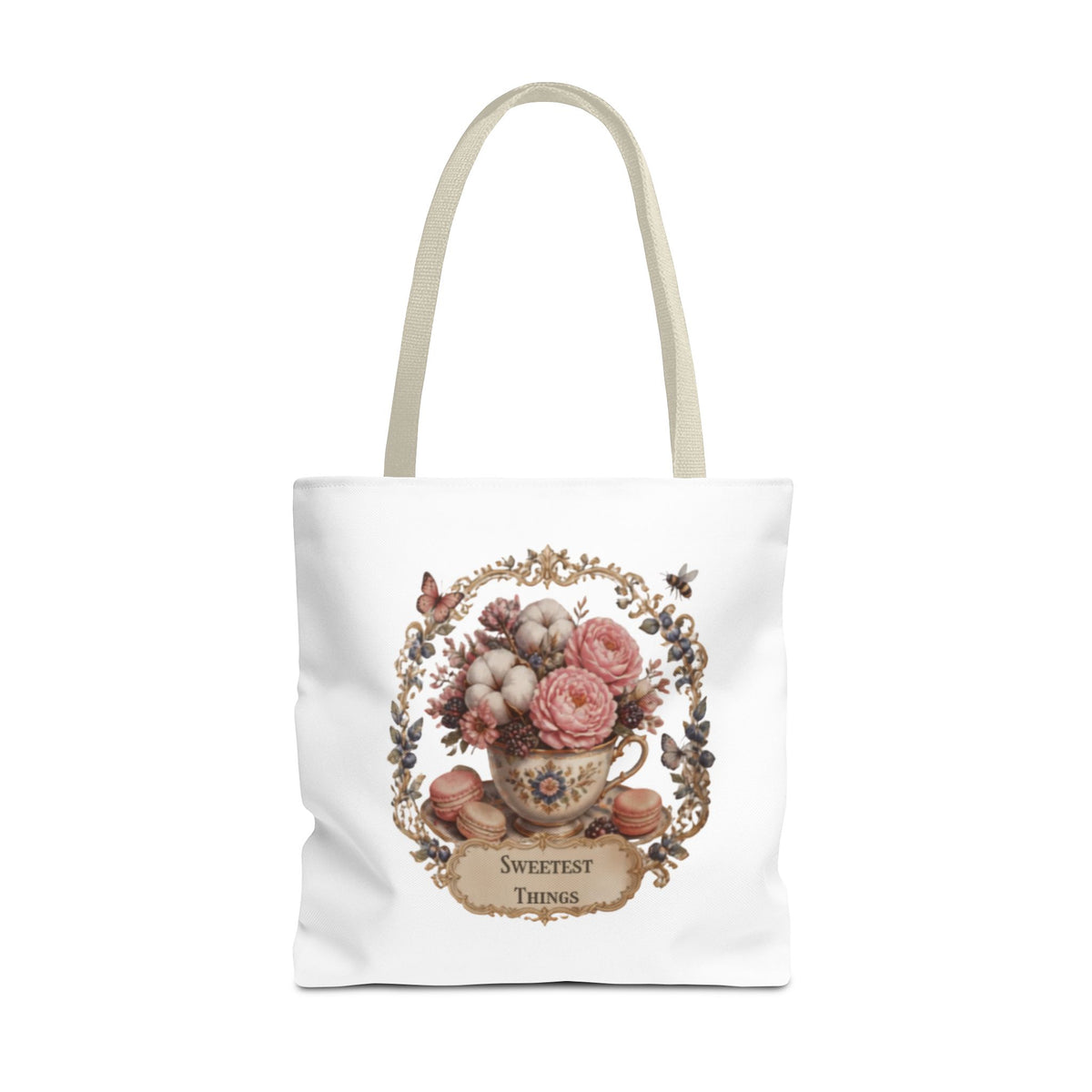 Vintage Floral Bouquet Tote — "Sweetest Things" Canvas Bag