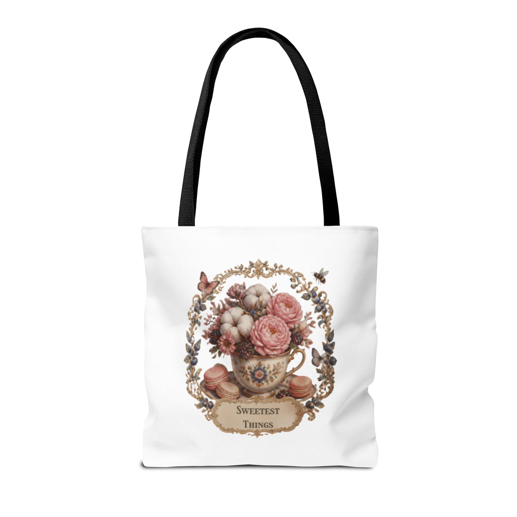 Vintage Floral Bouquet Tote — "Sweetest Things" Canvas Bag