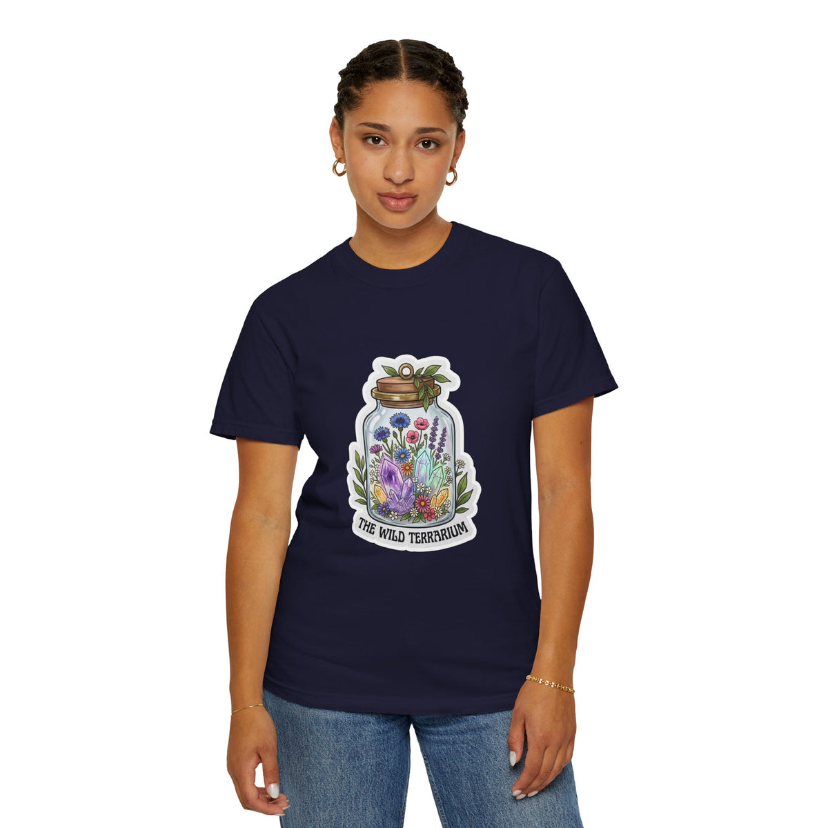 Terrarium Floral T-Shirt — "The Wild Terrarium" Botanical Jar Tee