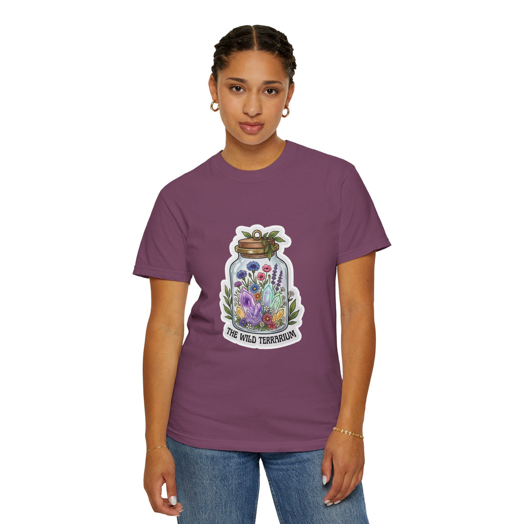 Terrarium Floral T-Shirt — "The Wild Terrarium" Botanical Jar Tee
