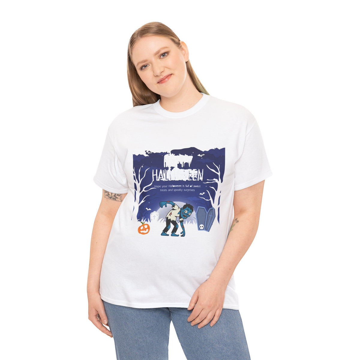 Happy Halloween Cute Witch T-Shirt — Halloween Graphic Tee for Kids & Adults