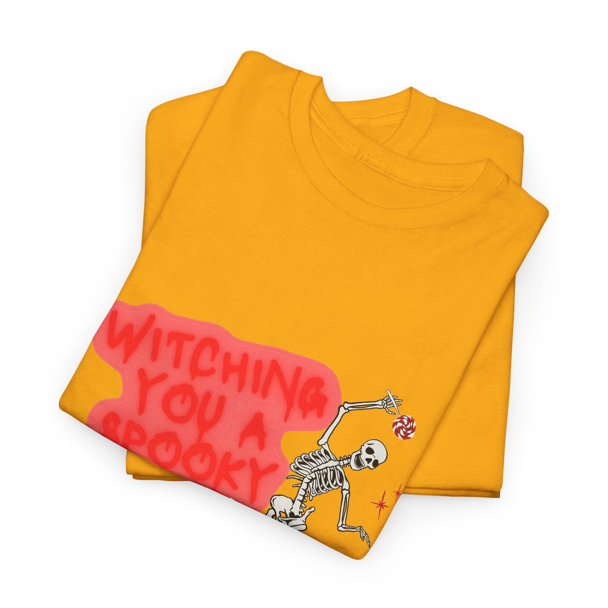 Skeleton 'Witching You a Spooky Time' Halloween T-Shirt