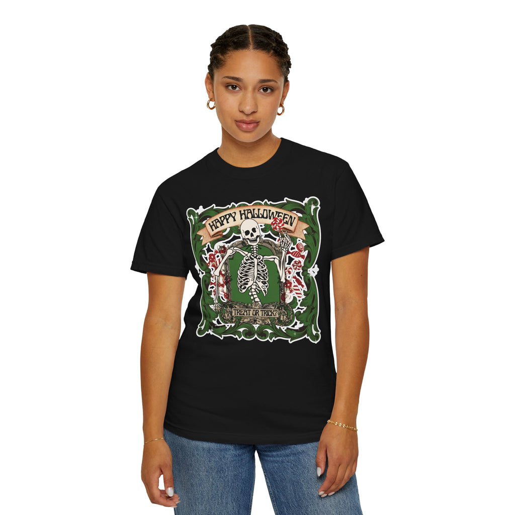 Happy Halloween Skeleton T-Shirt — Vintage Trick or Treat Graphic Tee