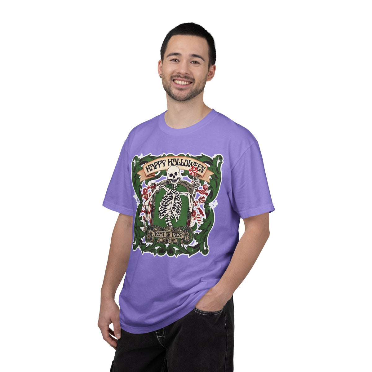 Happy Halloween Skeleton T-Shirt — Vintage Trick or Treat Graphic Tee