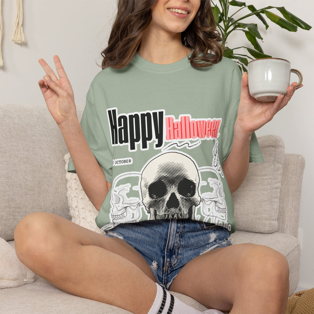 Happy Halloween Skull T-Shirt — Graphic Halloween Tee