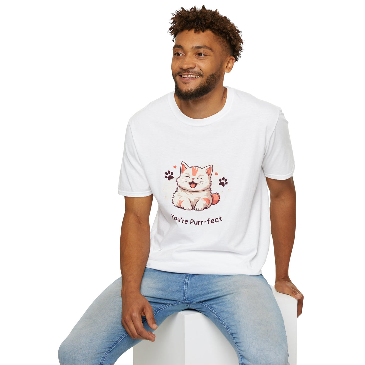 Cat T-Shirt — Cute 'You're Purr-fect' Kitten Graphic Tee