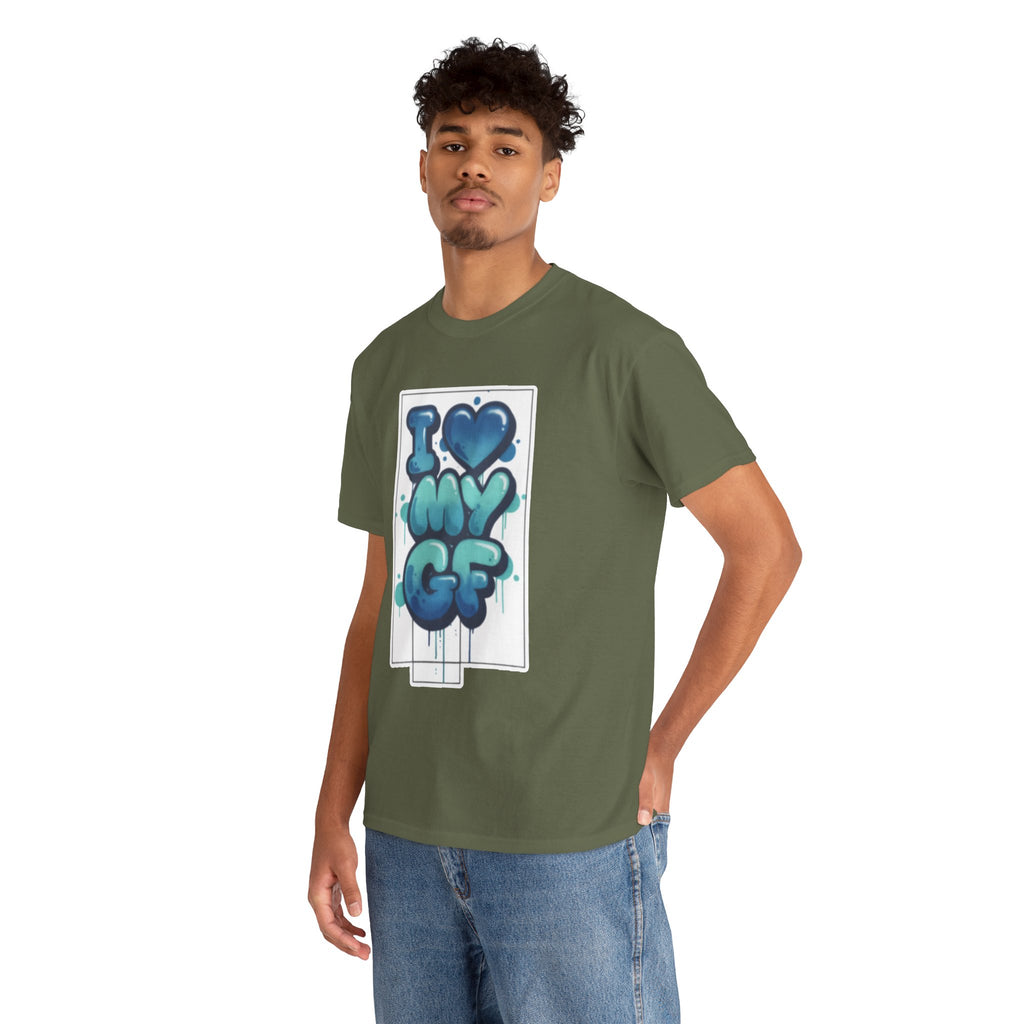 I LOVE My GF T-Shirt — Cute Blue Graffiti Love Tee for Girlfriend Gifts