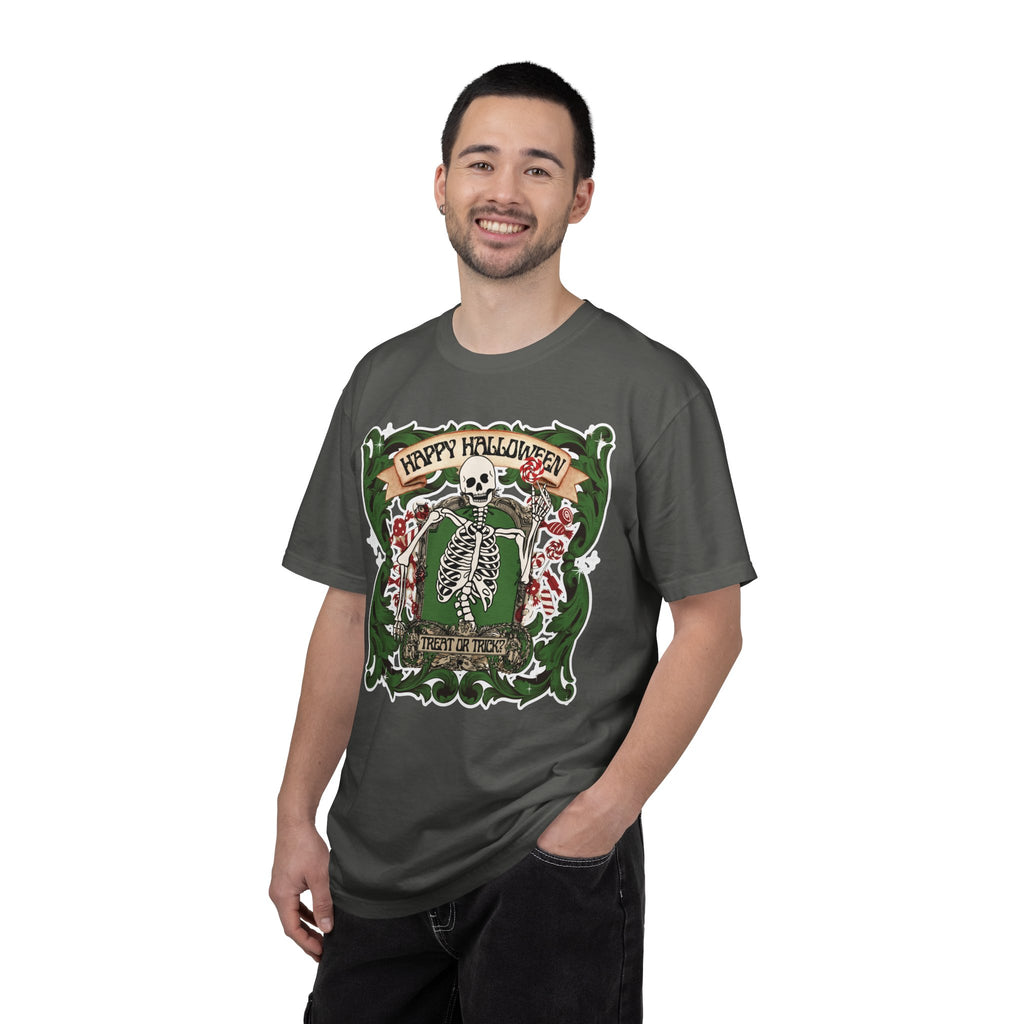 Happy Halloween Skeleton T-Shirt — Vintage Trick or Treat Graphic Tee