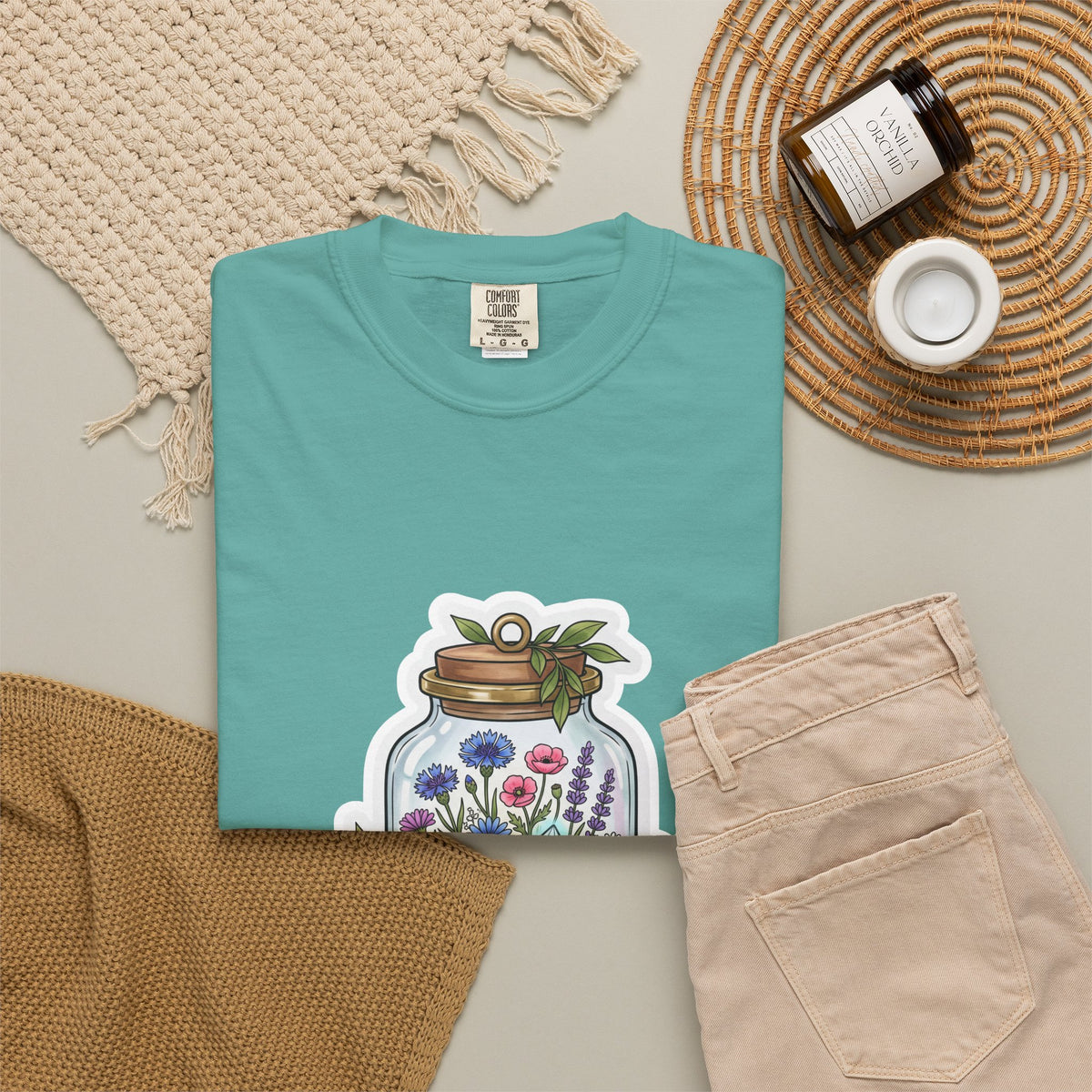 Terrarium Floral T-Shirt — "The Wild Terrarium" Botanical Jar Tee