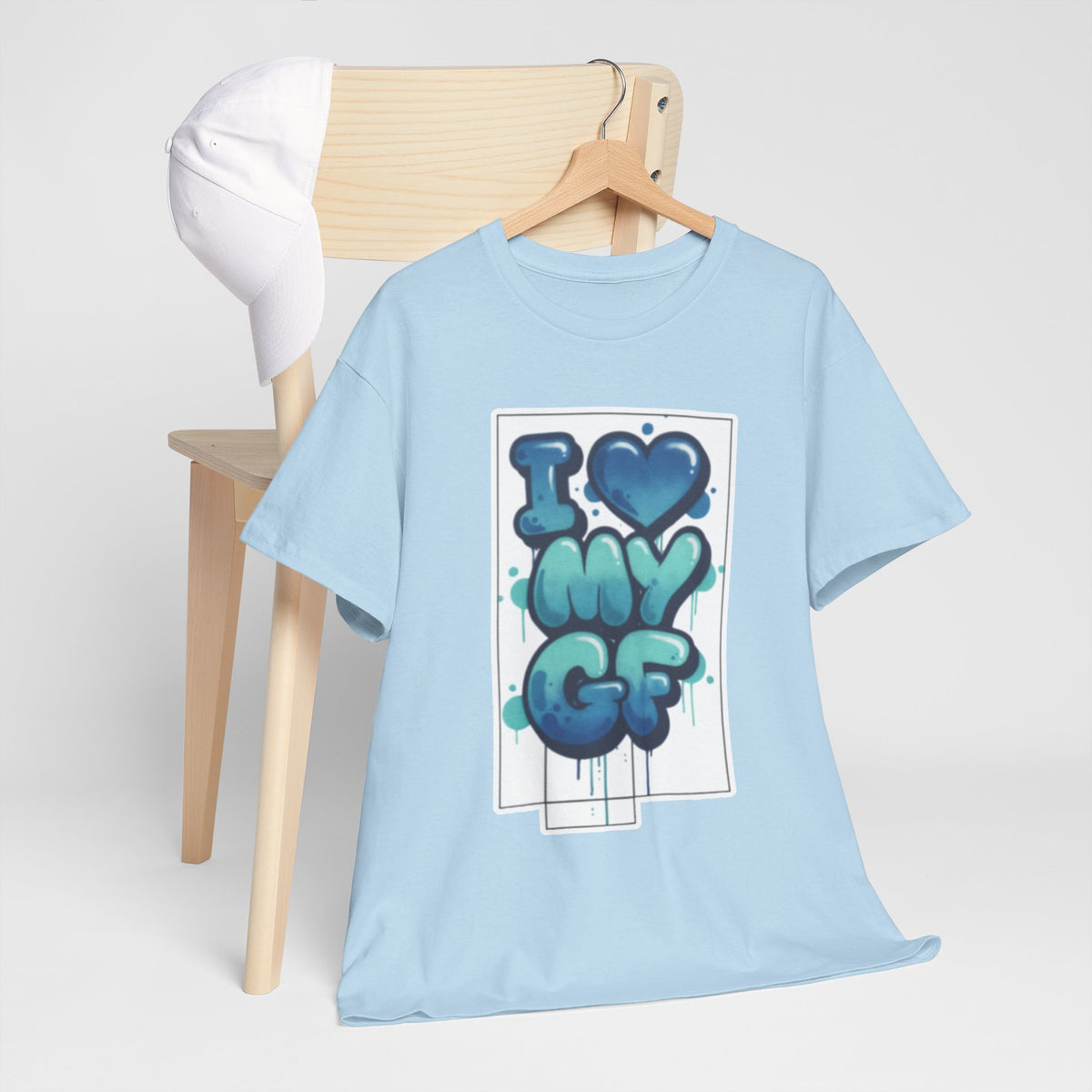 I LOVE My GF T-Shirt — Cute Blue Graffiti Love Tee for Girlfriend Gifts