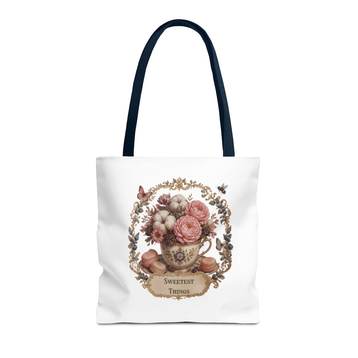 Vintage Floral Bouquet Tote — "Sweetest Things" Canvas Bag