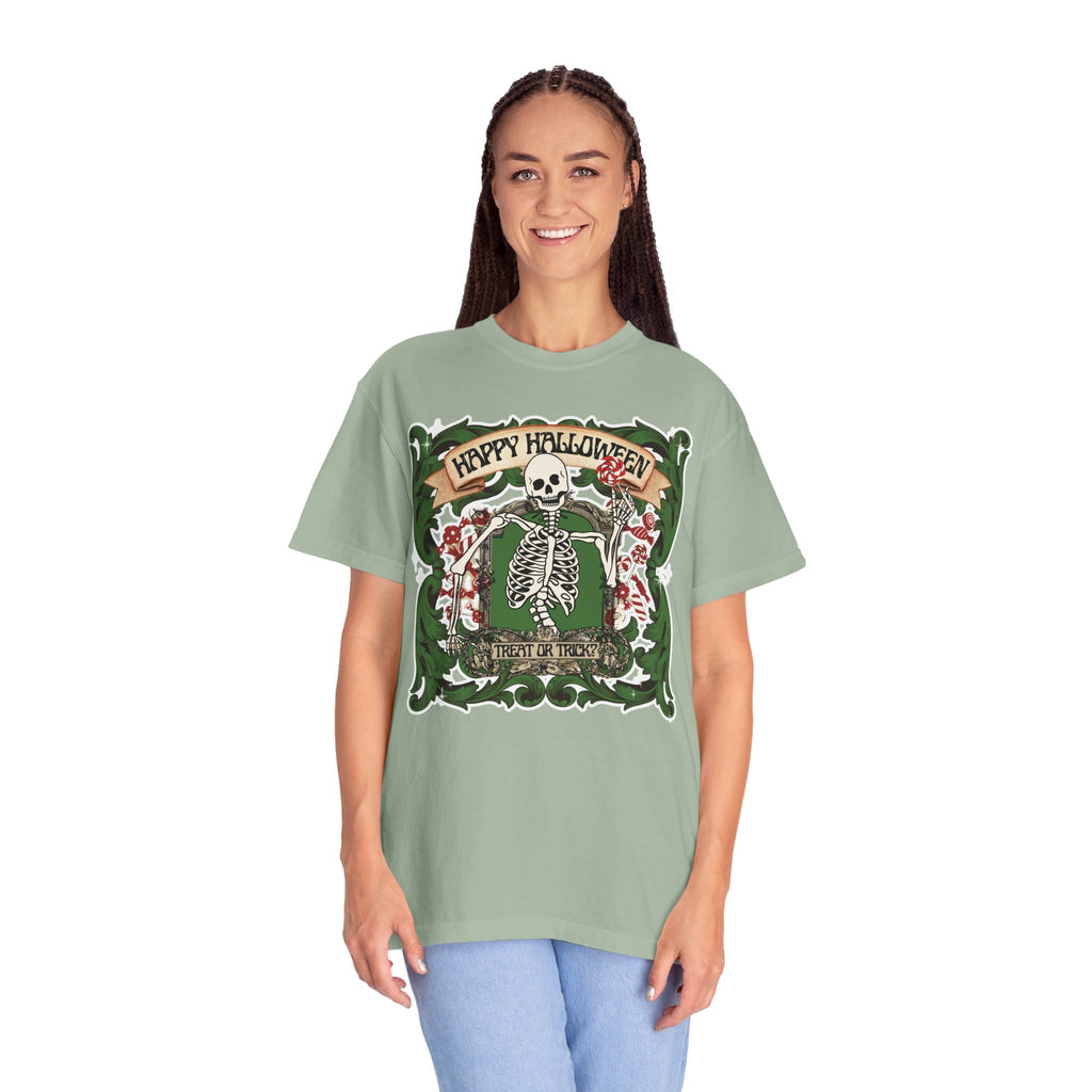 Happy Halloween Skeleton T-Shirt — Vintage Trick or Treat Graphic Tee