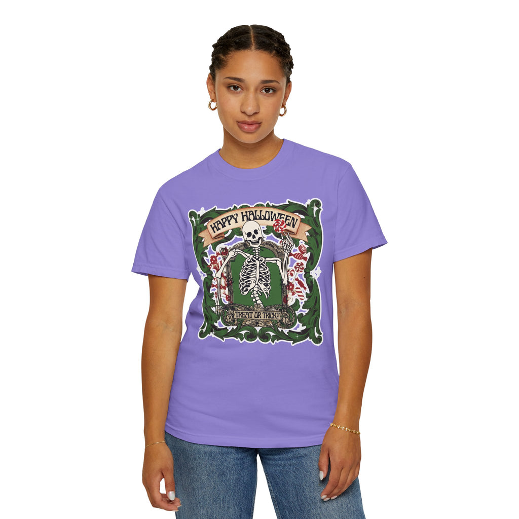 Happy Halloween Skeleton T-Shirt — Vintage Trick or Treat Graphic Tee