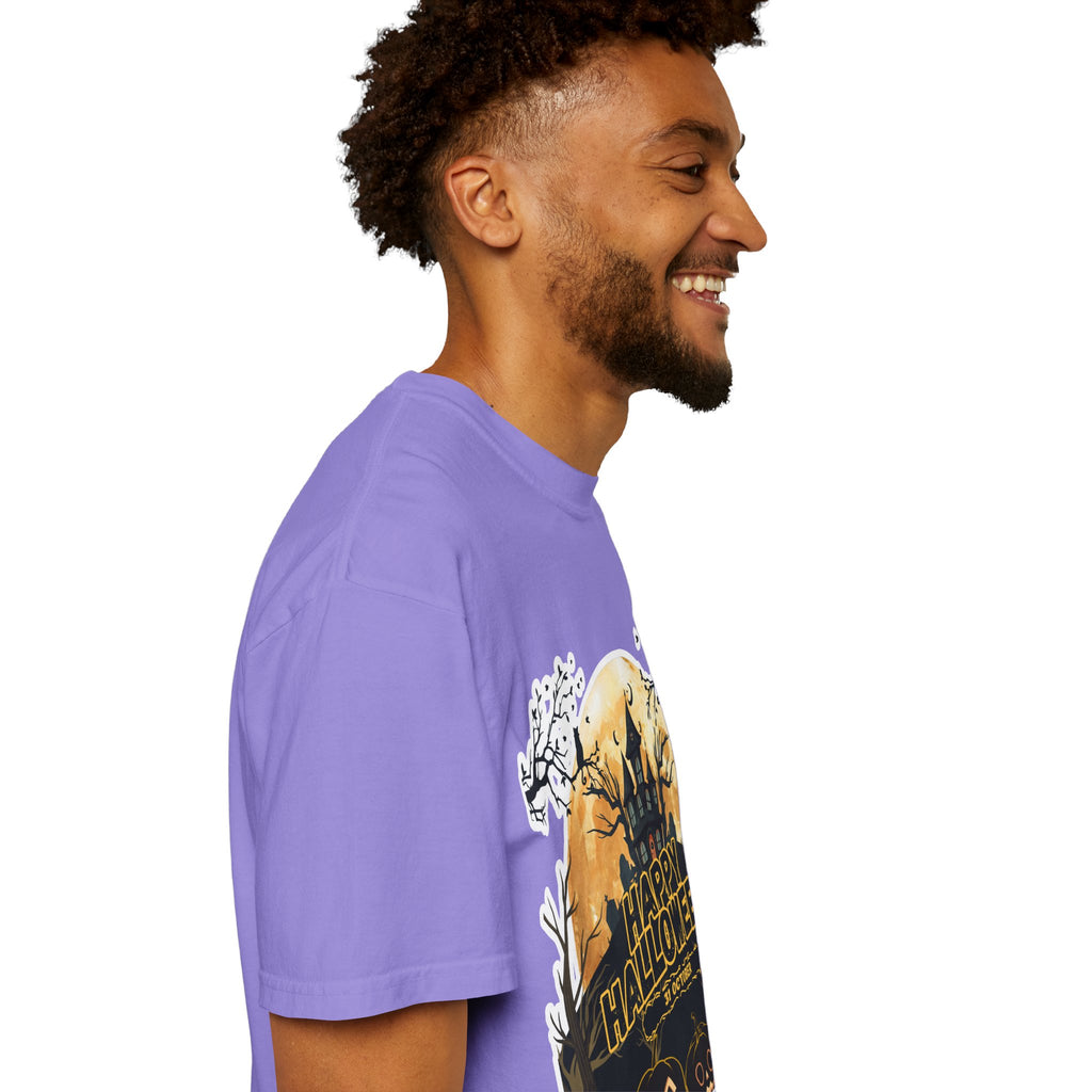 Halloween Haunted House T-Shirt — "Happy Halloween" Pumpkin Graphic Tee