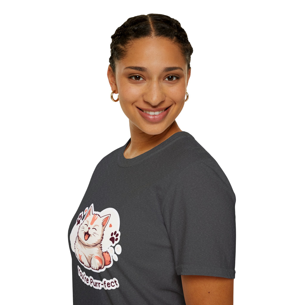Cat T-Shirt — Cute 'You're Purr-fect' Kitten Graphic Tee
