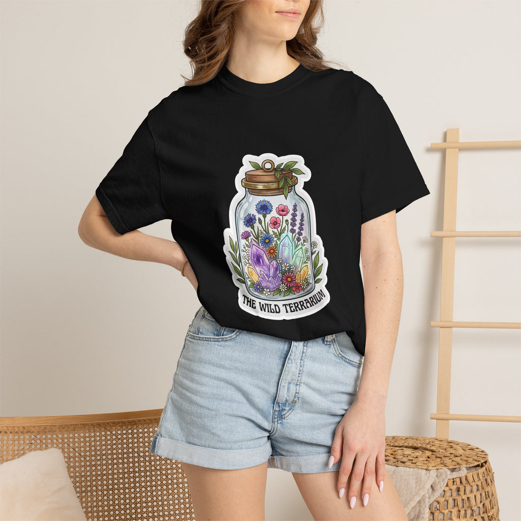 Terrarium Floral T-Shirt — "The Wild Terrarium" Botanical Jar Tee