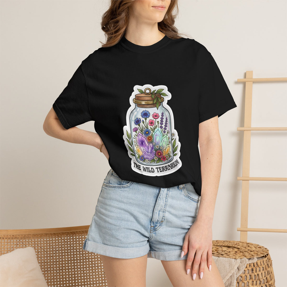 Terrarium Floral T-Shirt — "The Wild Terrarium" Botanical Jar Tee