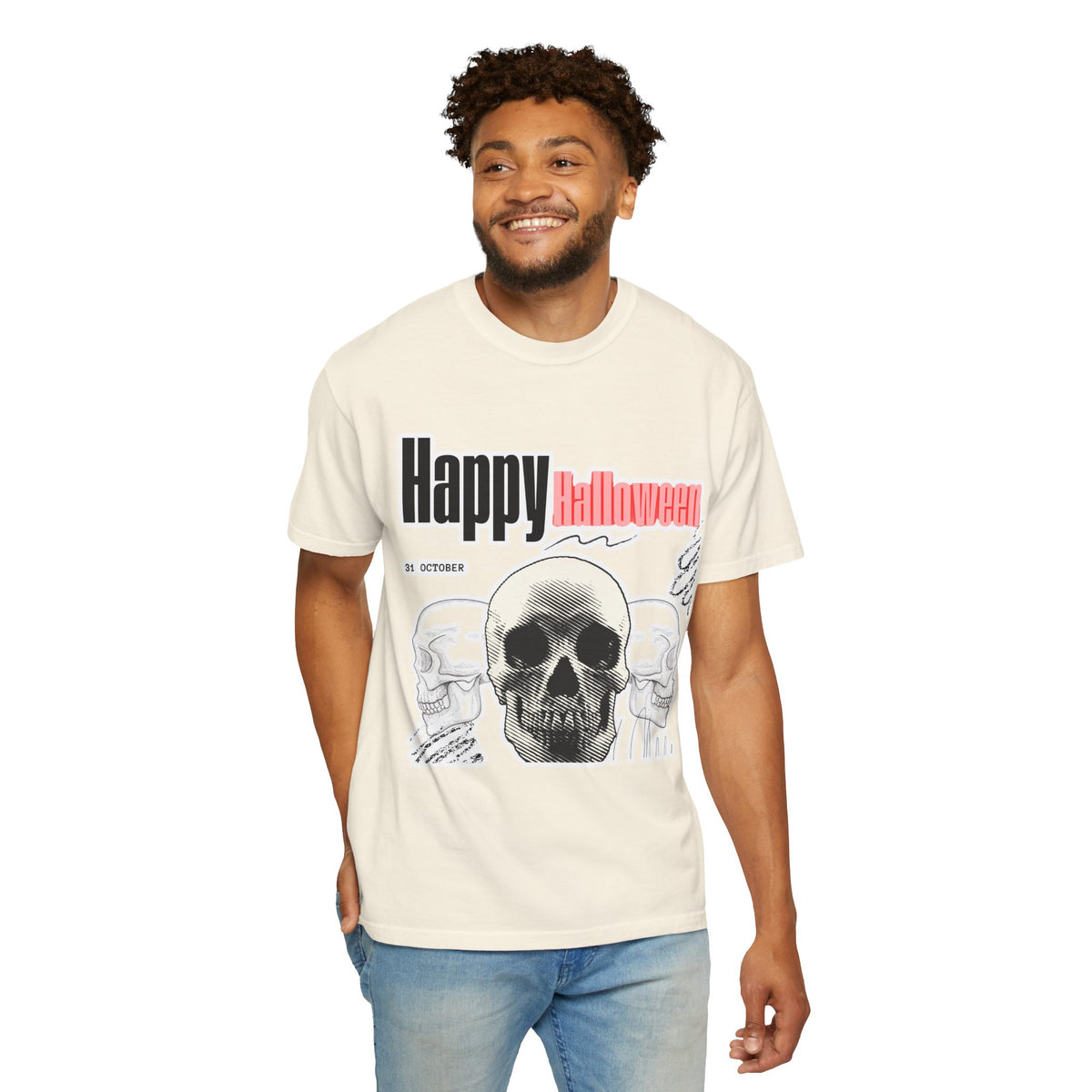 Happy Halloween Skull T-Shirt — Graphic Halloween Tee