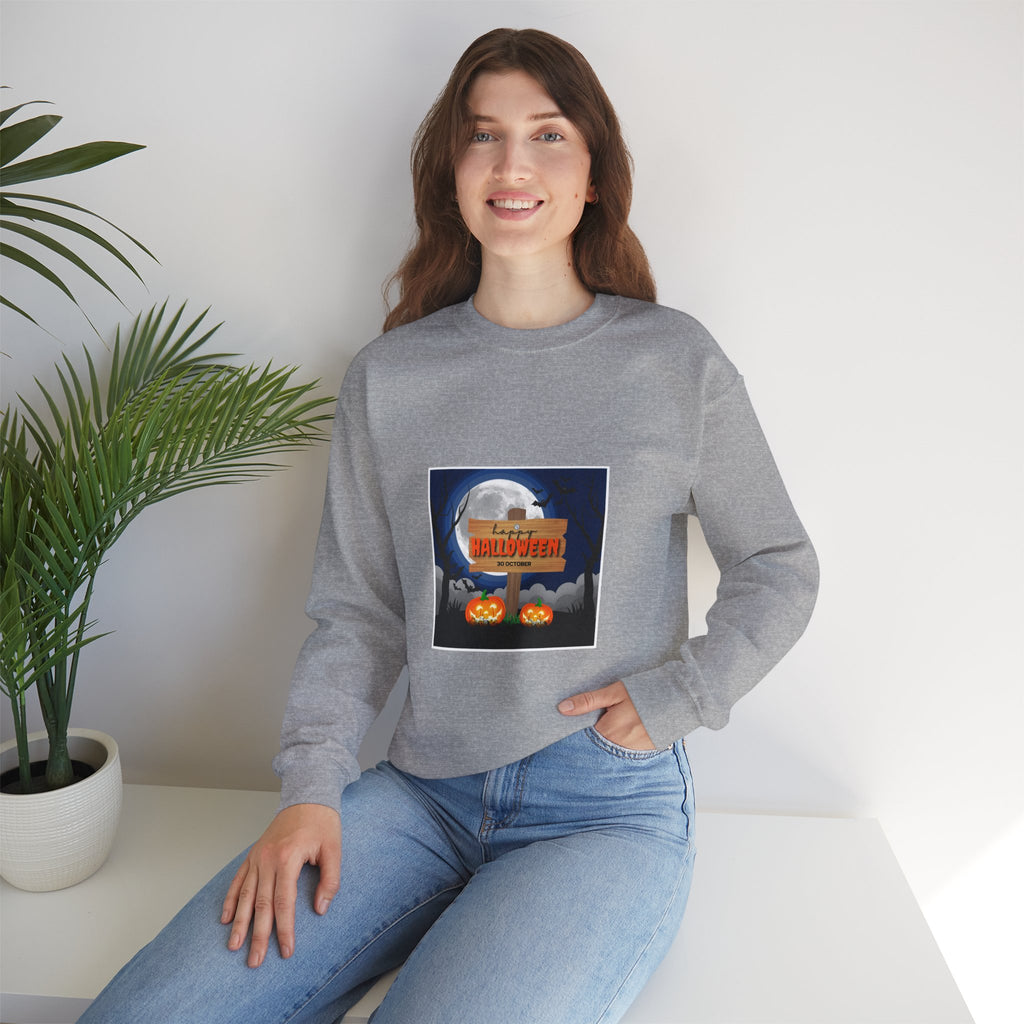 Halloween Crewneck Sweatshirt - Spooky Night Pumpkins Design