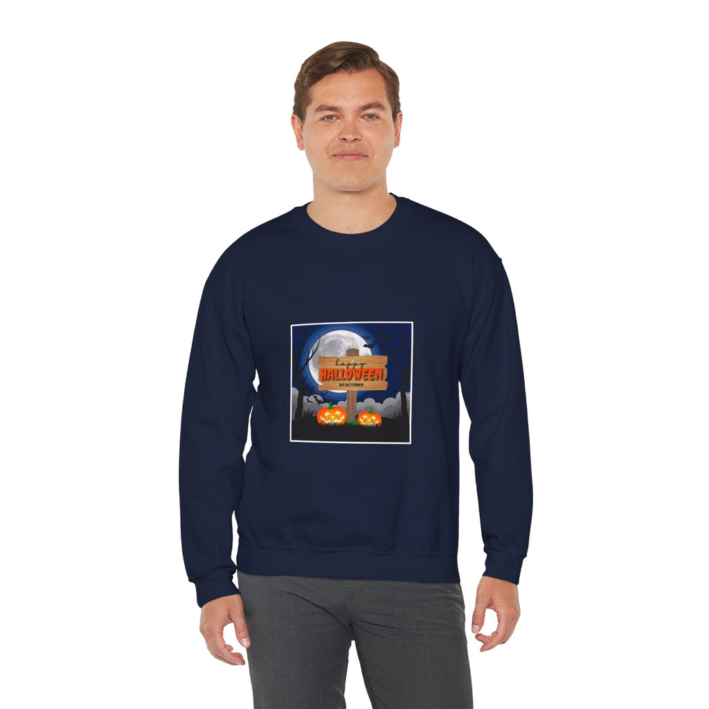 Halloween Crewneck Sweatshirt - Spooky Night Pumpkins Design