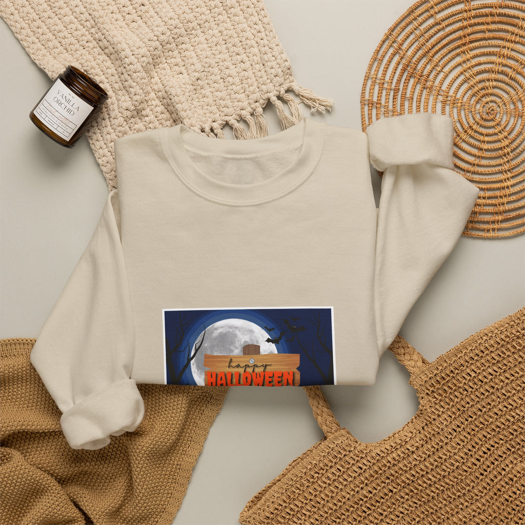 Halloween Crewneck Sweatshirt - Spooky Night Pumpkins Design