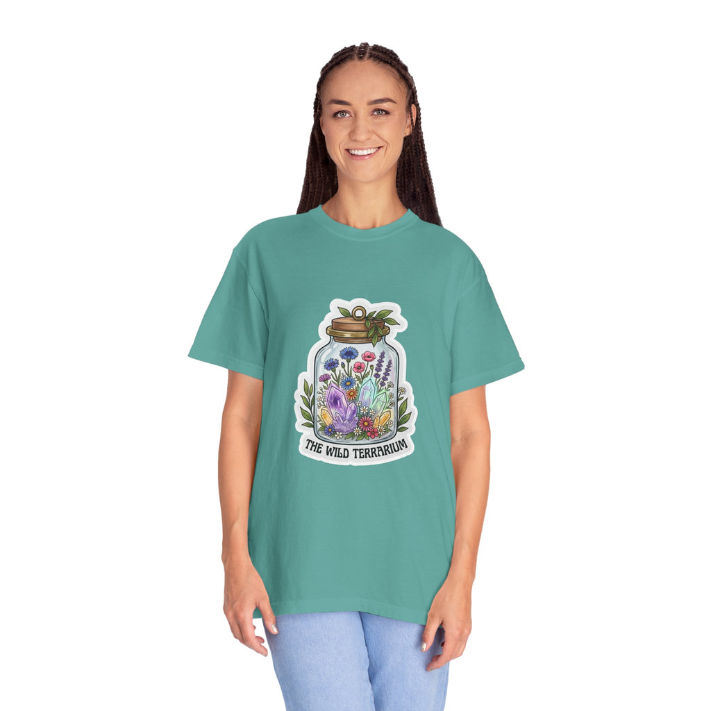 Terrarium Floral T-Shirt — "The Wild Terrarium" Botanical Jar Tee