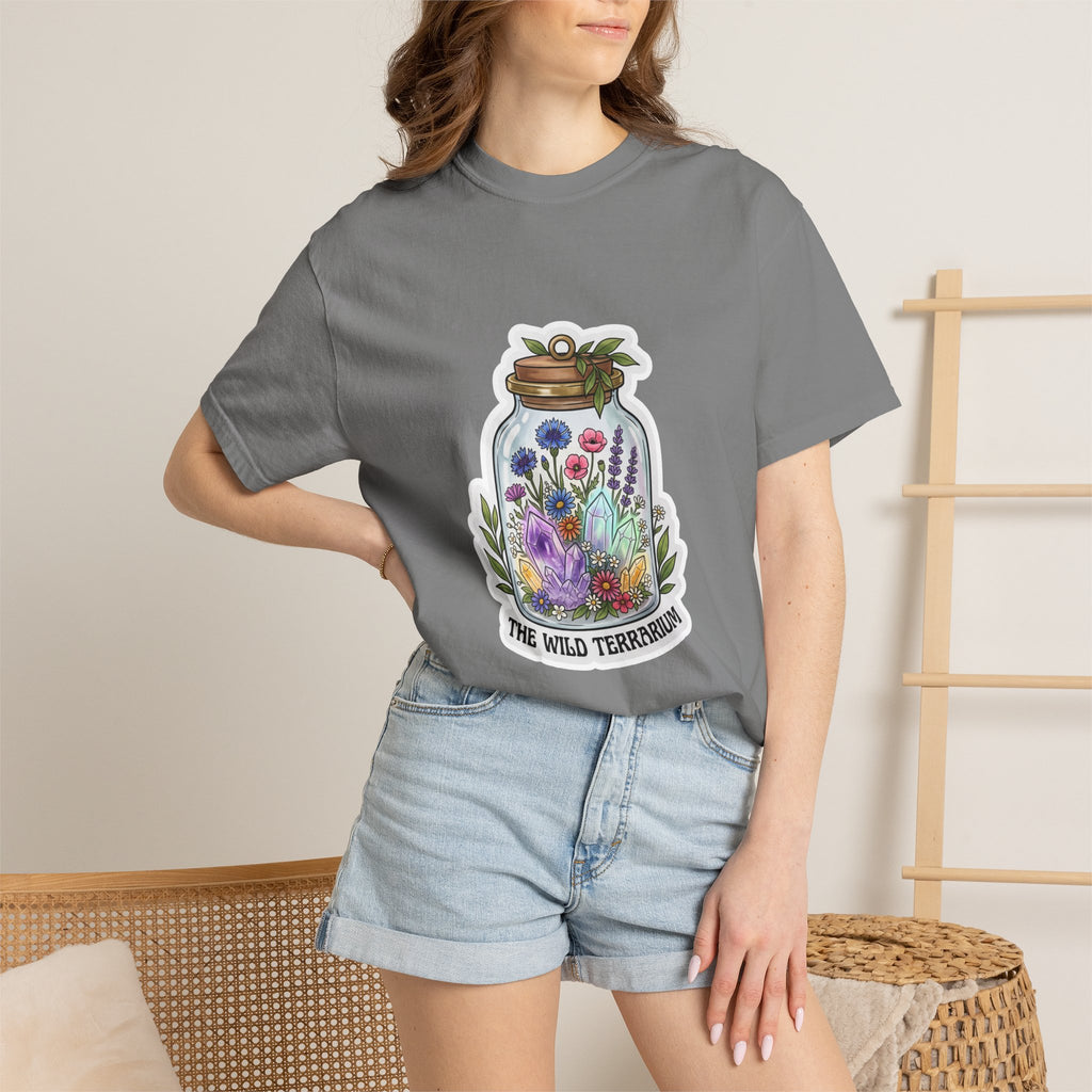 Terrarium Floral T-Shirt — "The Wild Terrarium" Botanical Jar Tee