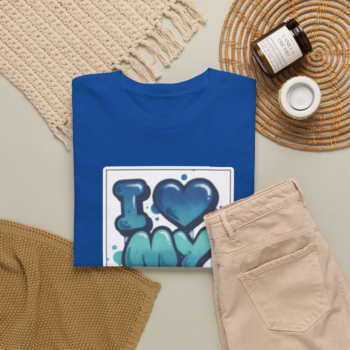 I LOVE My GF T-Shirt — Cute Blue Graffiti Love Tee for Girlfriend Gifts