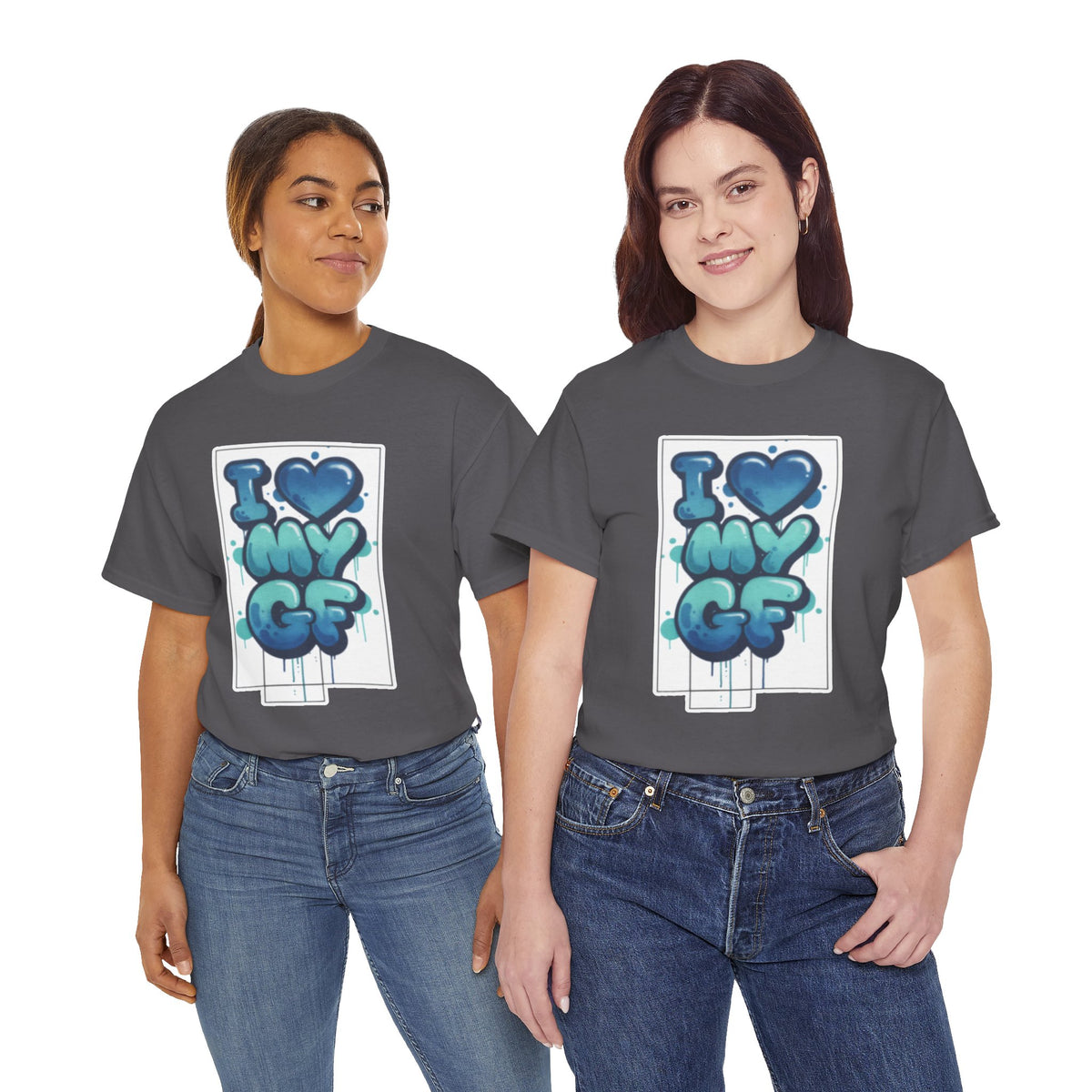 I LOVE My GF T-Shirt — Cute Blue Graffiti Love Tee for Girlfriend Gifts
