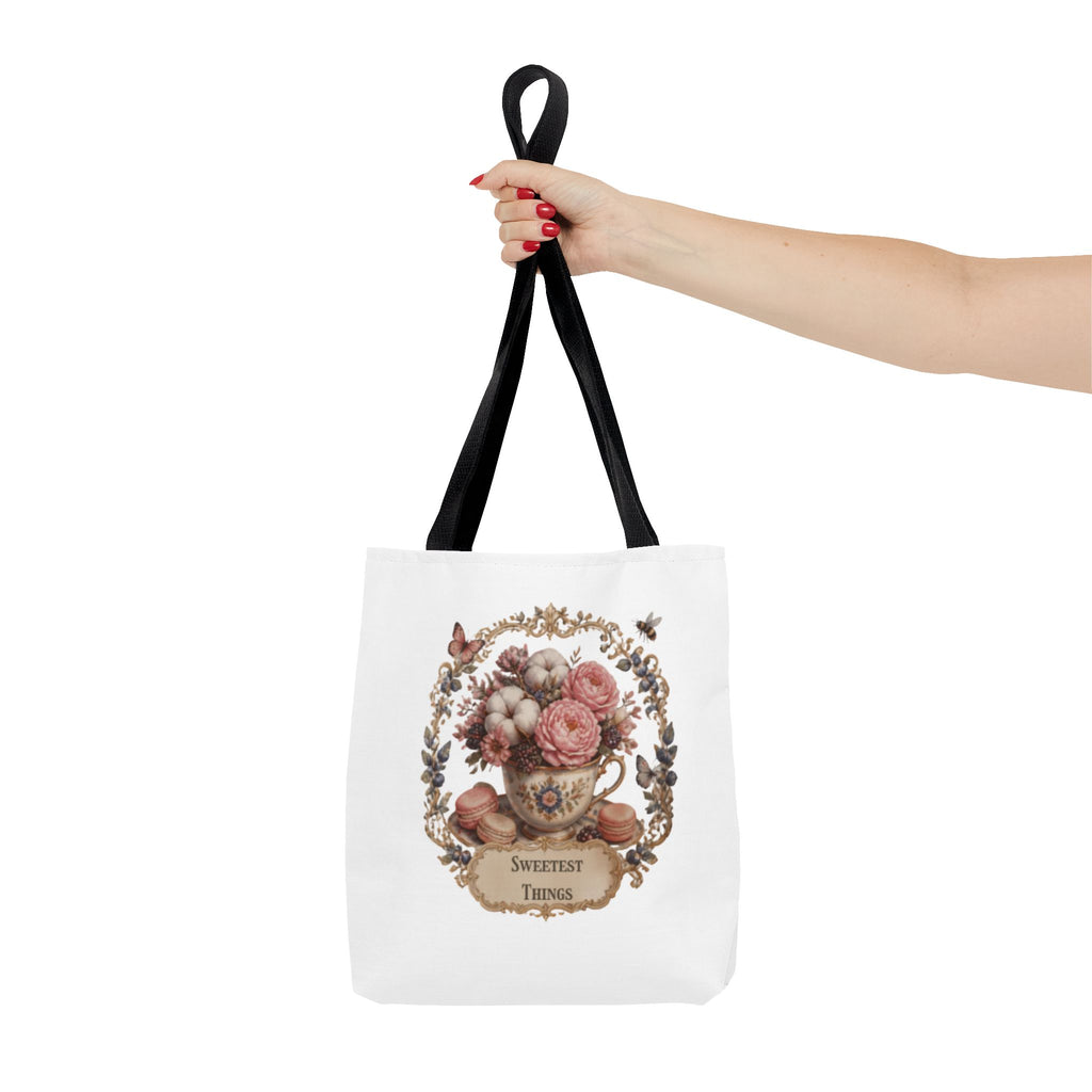 Vintage Floral Bouquet Tote — "Sweetest Things" Canvas Bag