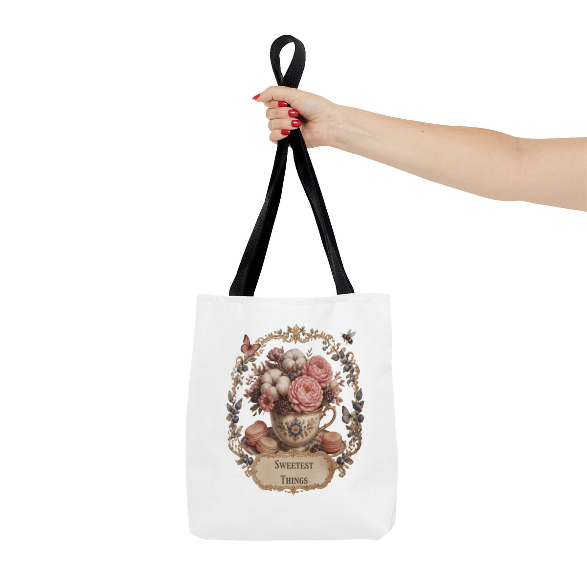 Vintage Floral Bouquet Tote — "Sweetest Things" Canvas Bag