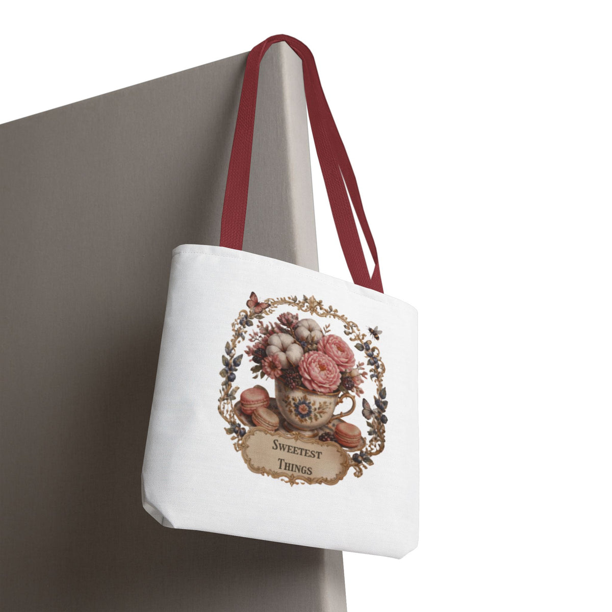 Vintage Floral Bouquet Tote — "Sweetest Things" Canvas Bag
