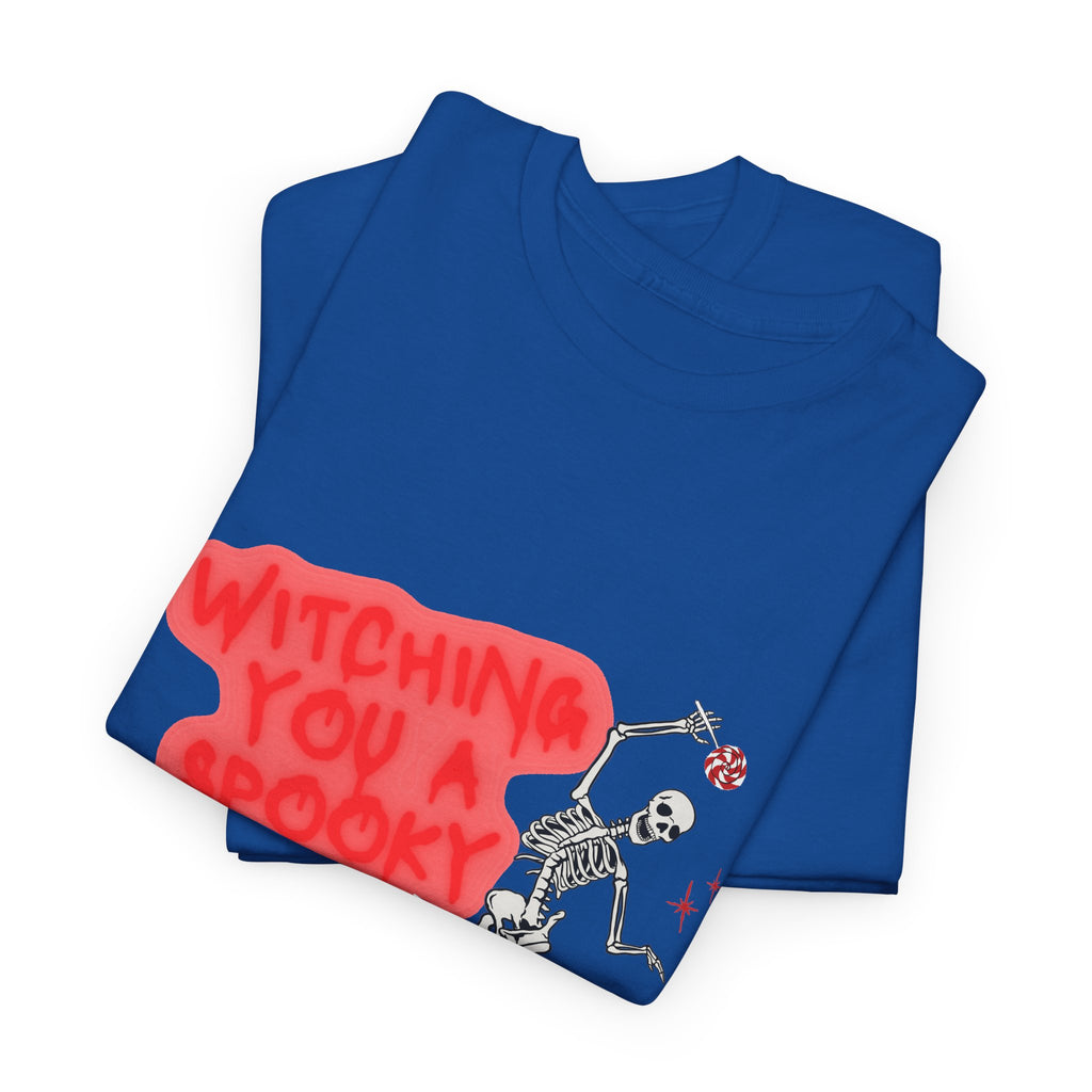 Skeleton 'Witching You a Spooky Time' Halloween T-Shirt
