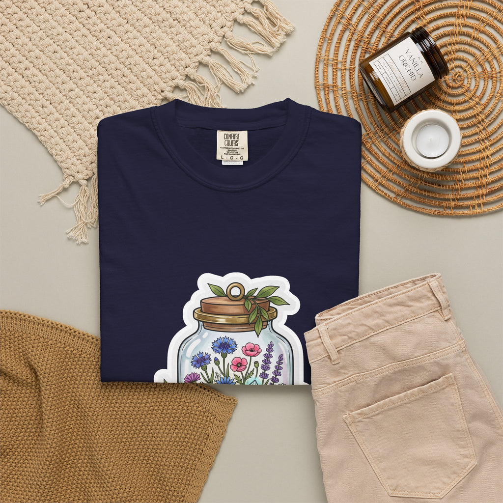 Terrarium Floral T-Shirt — "The Wild Terrarium" Botanical Jar Tee