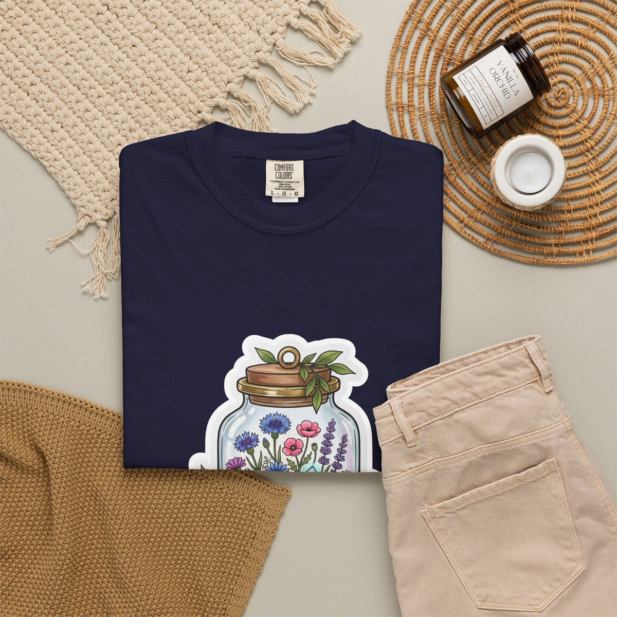 Terrarium Floral T-Shirt — "The Wild Terrarium" Botanical Jar Tee