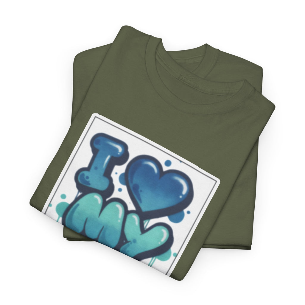 I LOVE My GF T-Shirt — Cute Blue Graffiti Love Tee for Girlfriend Gifts