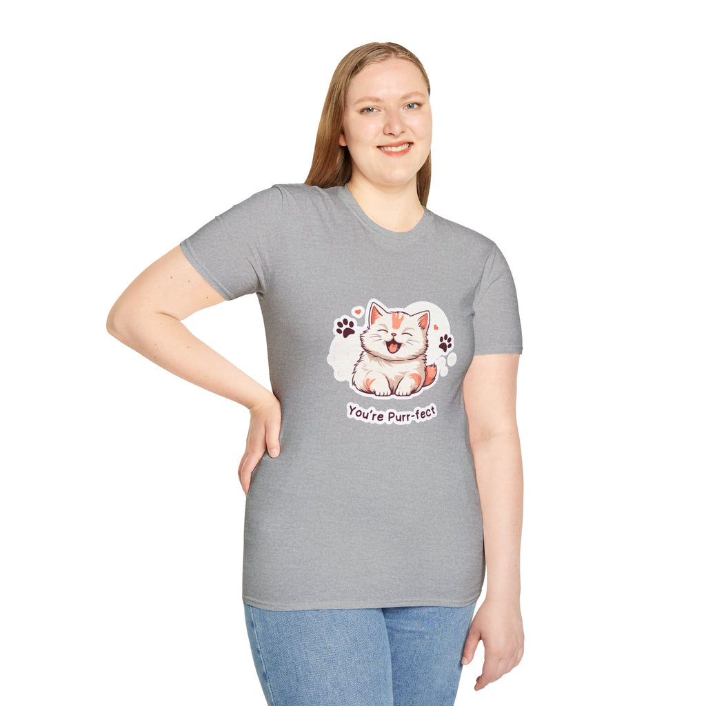 Cat T-Shirt — Cute 'You're Purr-fect' Kitten Graphic Tee