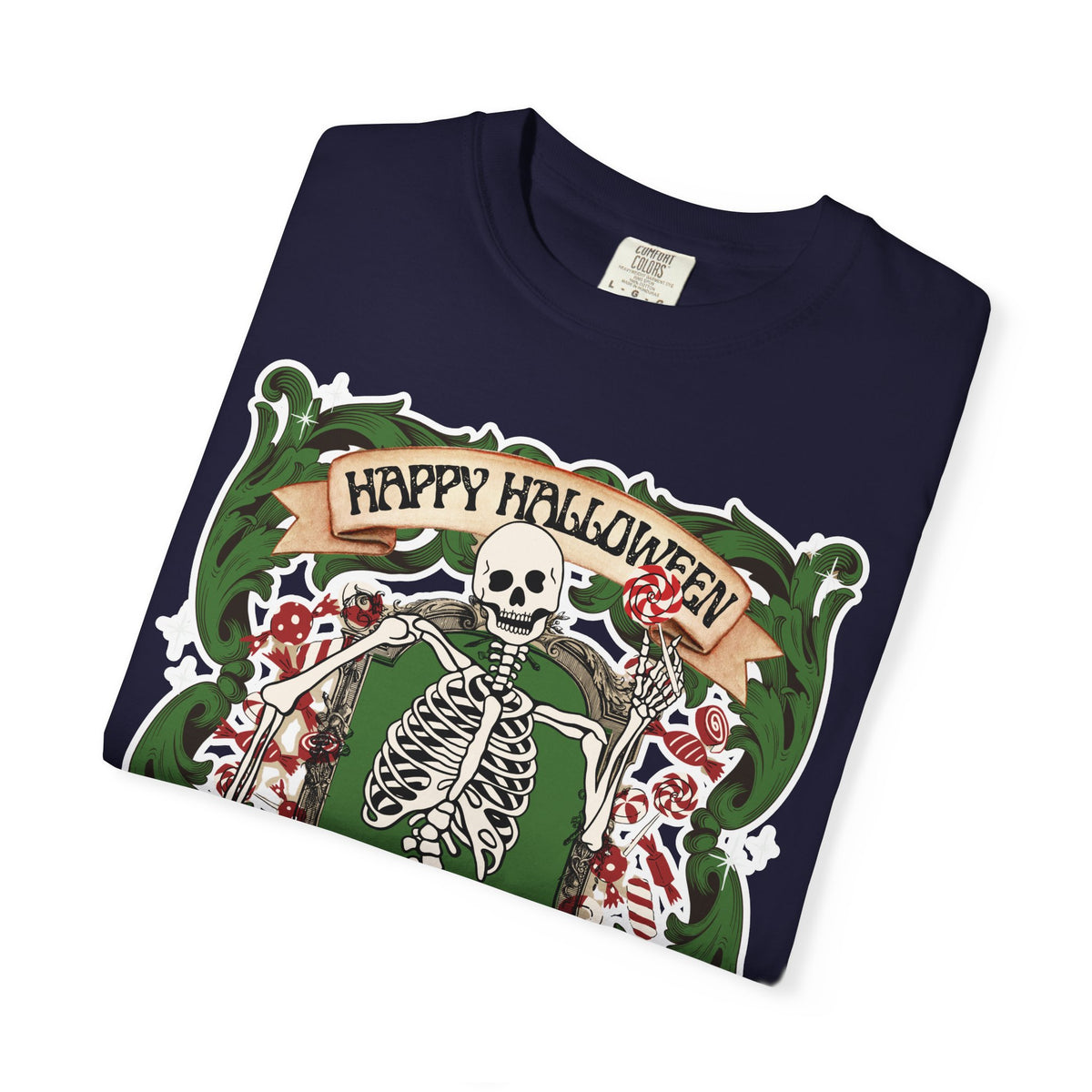 Happy Halloween Skeleton T-Shirt — Vintage Trick or Treat Graphic Tee