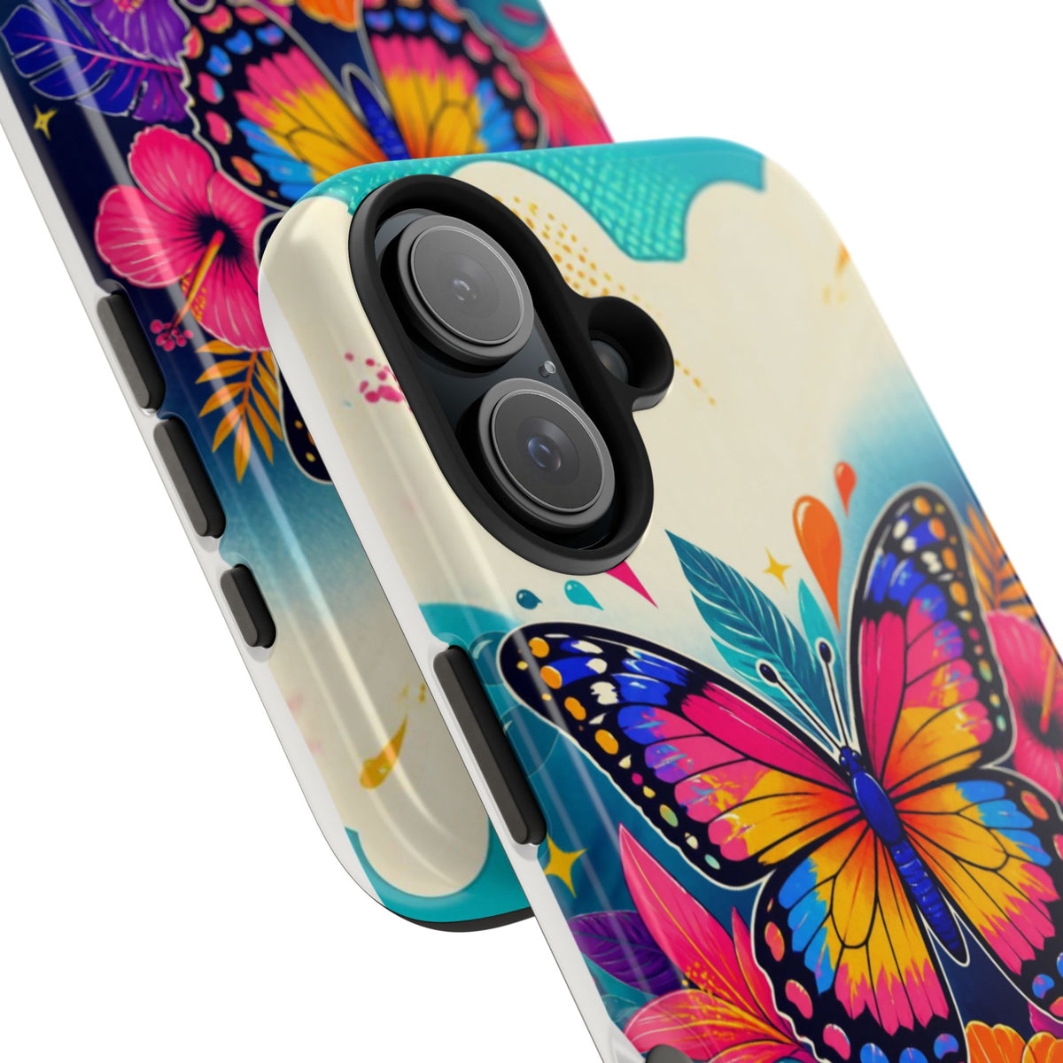 Butterfly Floral Tough Phone Case — Colorful Protective Phone Cover