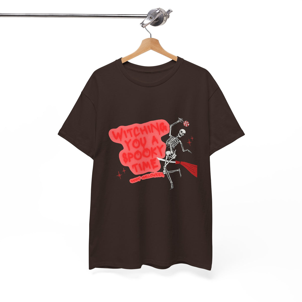 Skeleton 'Witching You a Spooky Time' Halloween T-Shirt