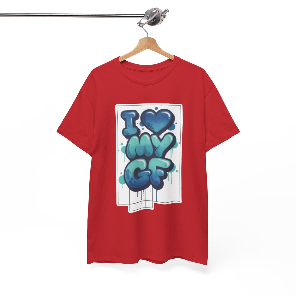 I LOVE My GF T-Shirt — Cute Blue Graffiti Love Tee for Girlfriend Gifts