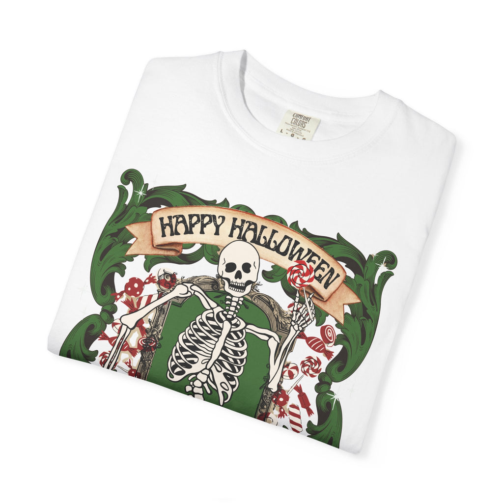 Happy Halloween Skeleton T-Shirt — Vintage Trick or Treat Graphic Tee