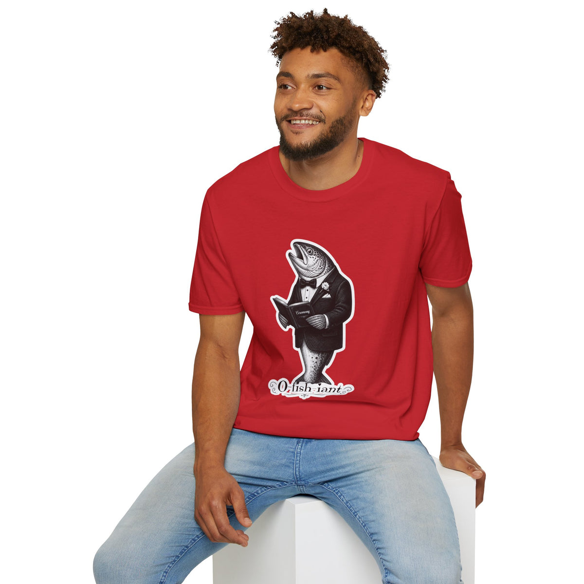Salmon Gentleman T-Shirt — Dapper Fish Graphic Tee