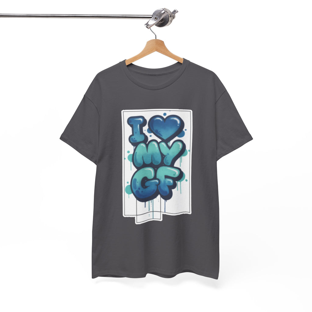 I LOVE My GF T-Shirt — Cute Blue Graffiti Love Tee for Girlfriend Gifts