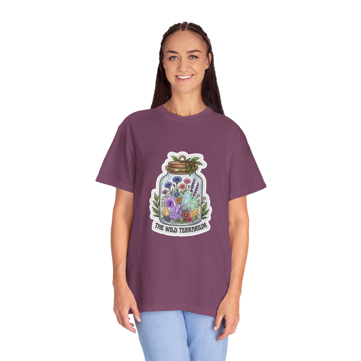 Terrarium Floral T-Shirt — "The Wild Terrarium" Botanical Jar Tee