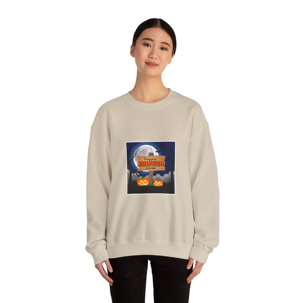 Halloween Crewneck Sweatshirt - Spooky Night Pumpkins Design